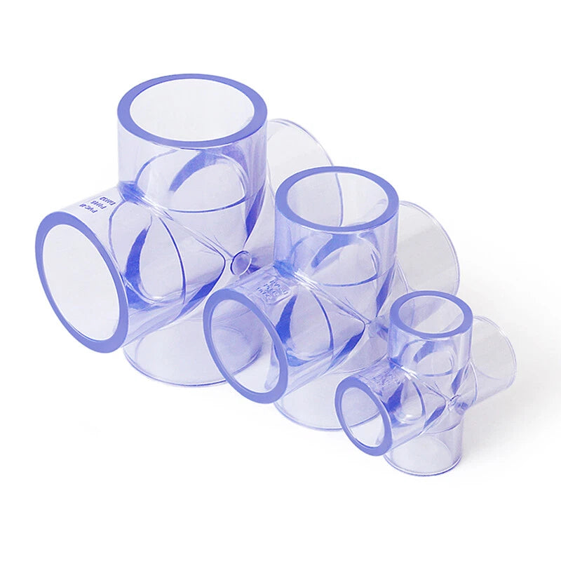 UPVC PVC Pipe Fittings Tee Straight Cap Elbow Clear Plumbing Couping ID 20-110mm