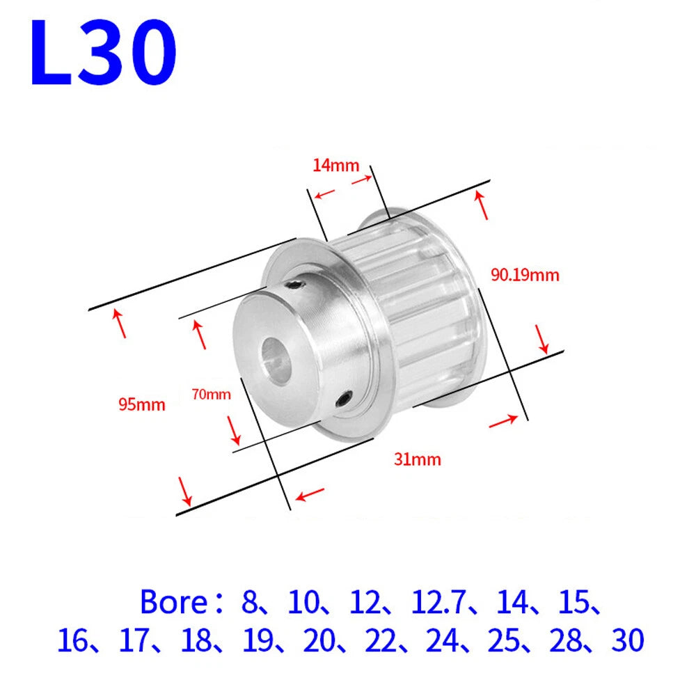 L-Type Timing Belt Pulley 10T-30T Pitch 9.525mm BF-type Drive Pulleys Width 14mm