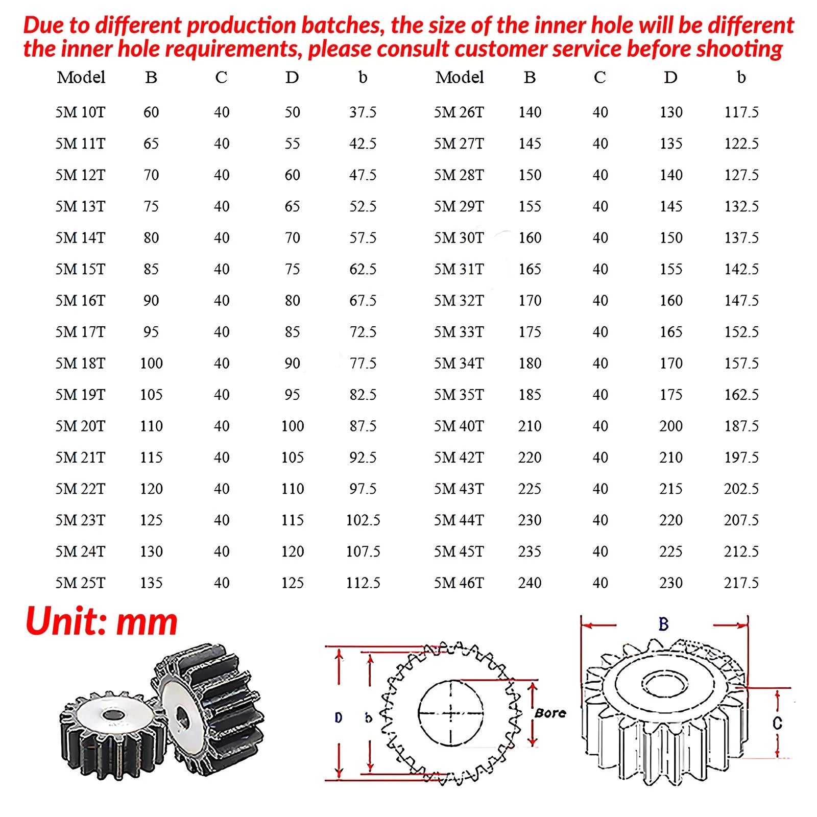 Mod 1/1.5/2/2.5/3/4/5 10T-50T Spur Gear 45# Steel Pinion Gear Thickn 10/15-40mm