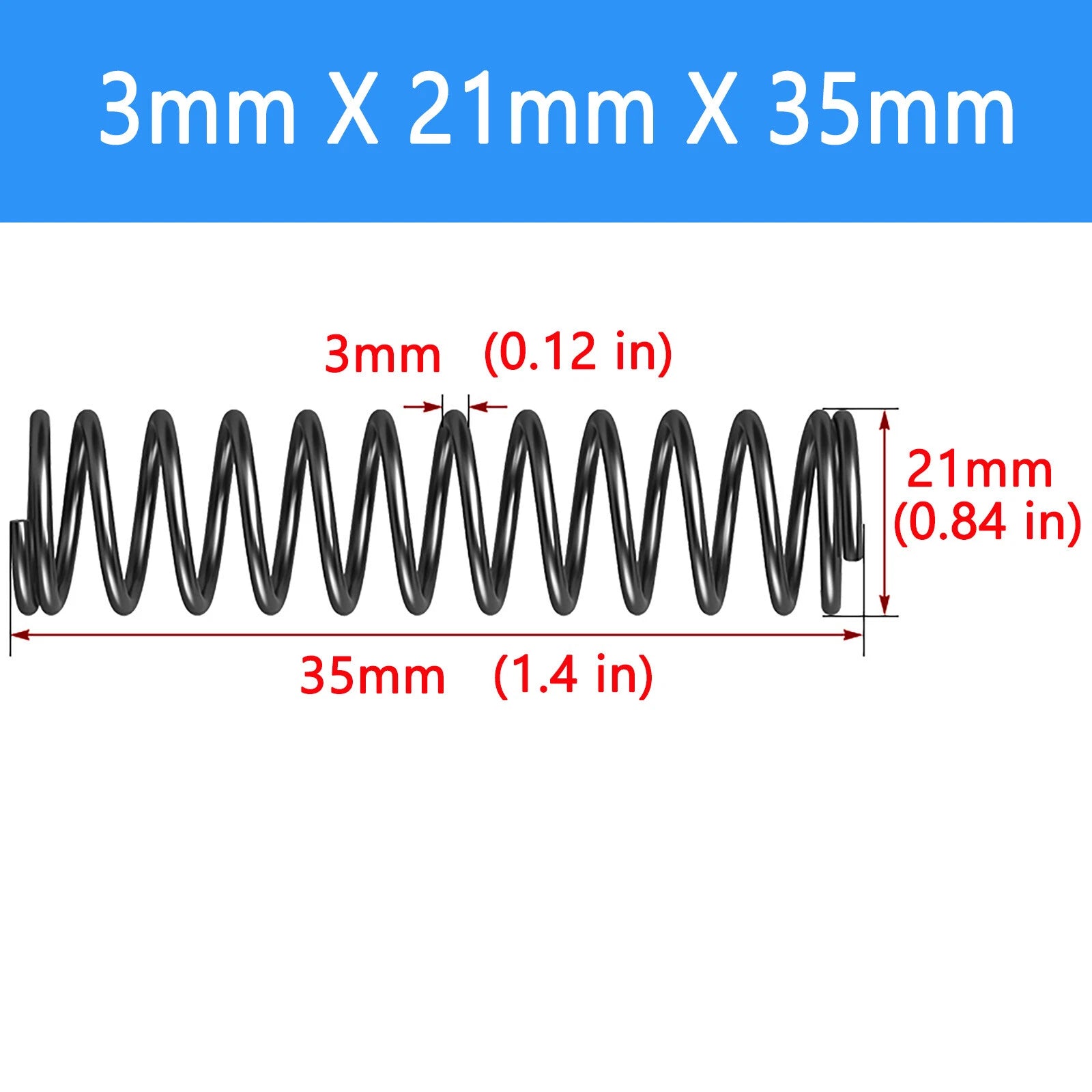 Springs Compression springs Extension spring Blank Wire diameter 3mm 6mm