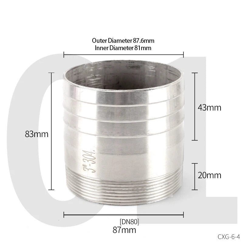 Stainless Steel Hose Barb Tail Fitting — BSP Male Thread Connector Adapter