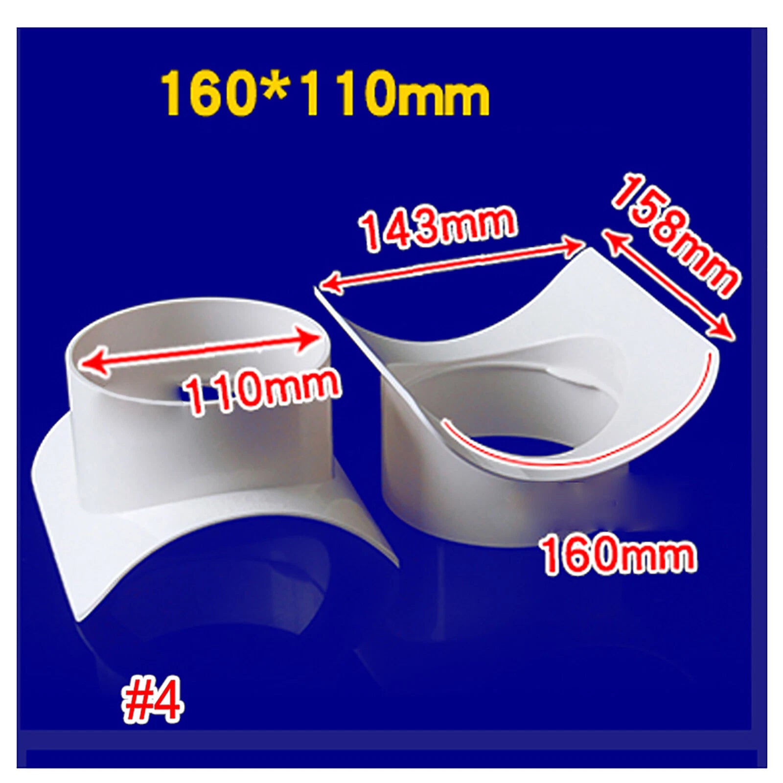 PVC Repair Pipe Fitting Reducing Tee Reducer Drain Pipe Fittings White 50- 110mm