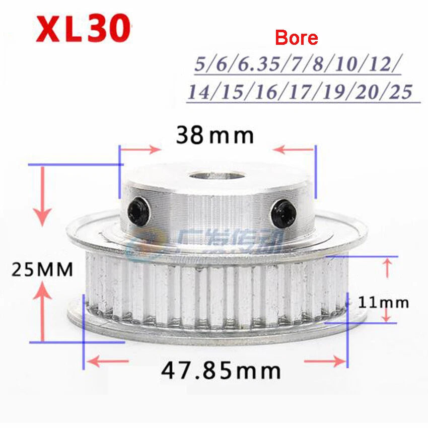 XL10T-35T Timing Belt Pulley With Step,Pitch 5.08mm Teeth Width 10/15mm Aluminum