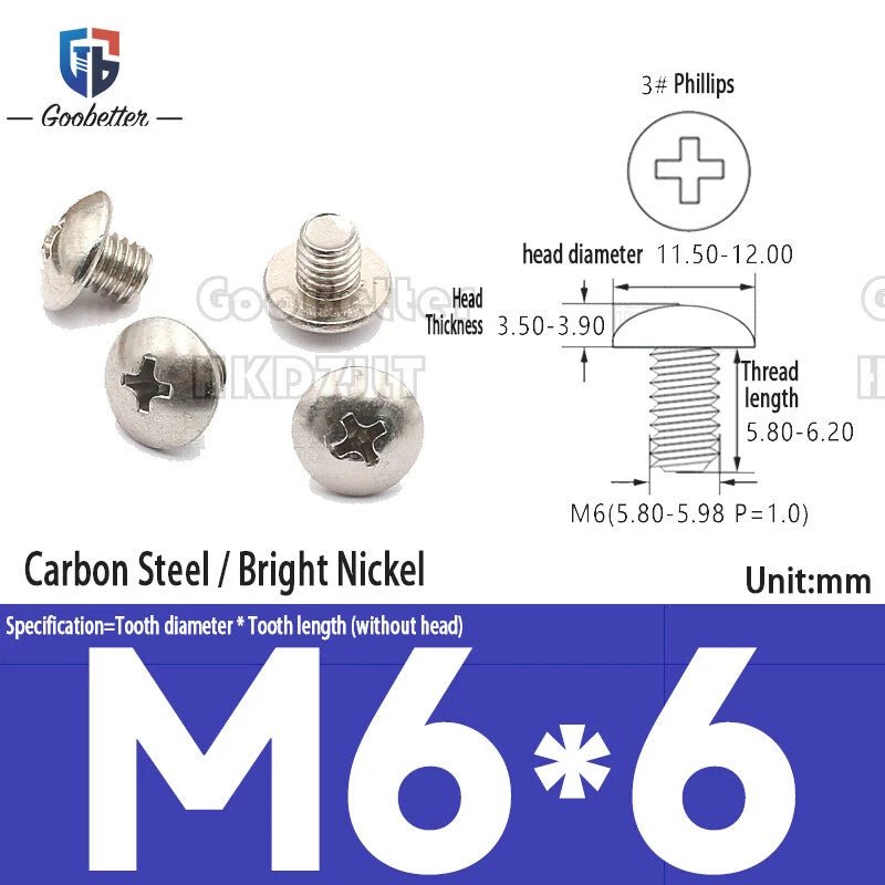 Phillips Flat Head Machine Screws M2.3 to M6 — Carbon Steel, Stainless & Brass, 7 Finishes - HomeDIYer