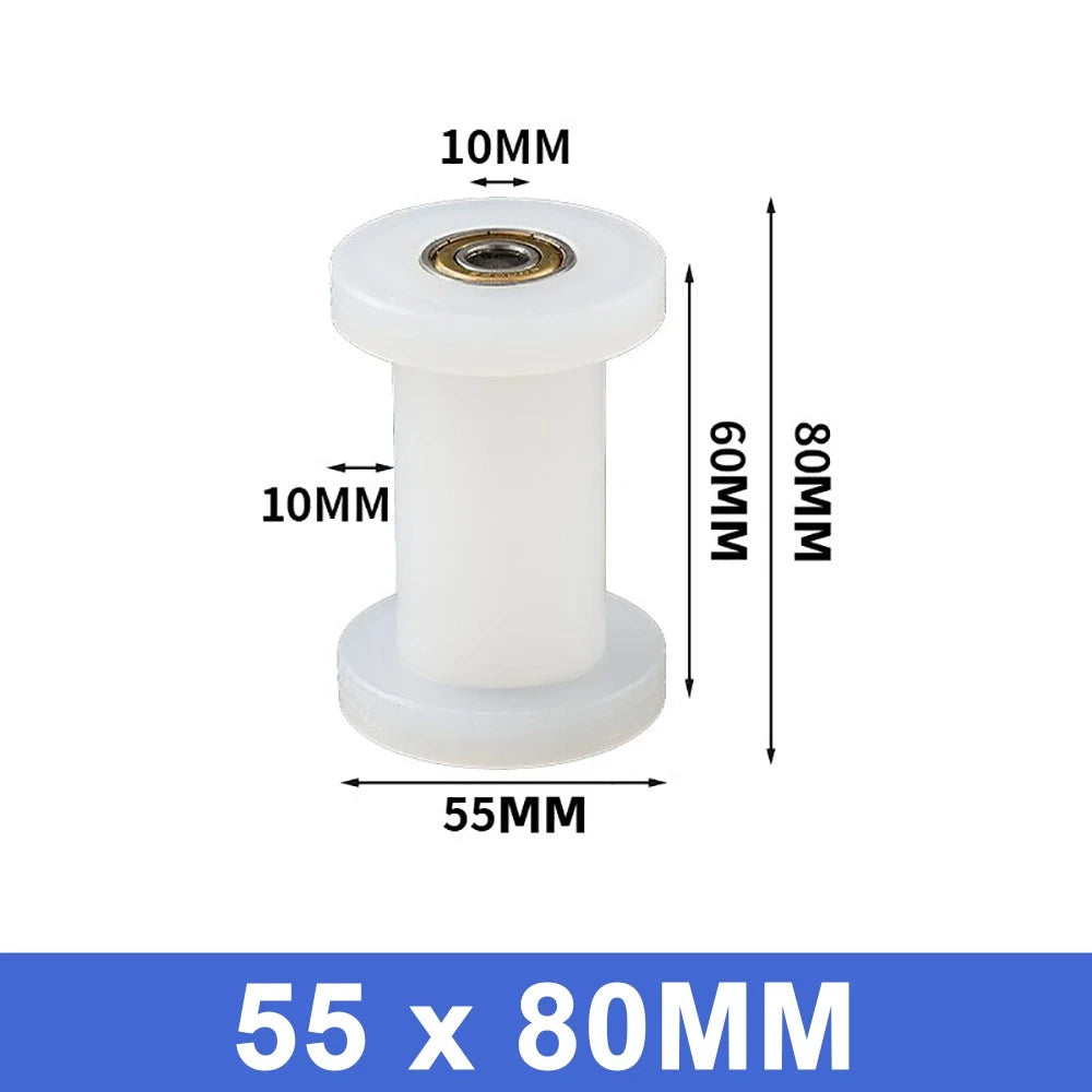 25mm - 55mm Square Flat Nylon Pulley H Idler Wheels, Ball Bearing Nylon Rollers