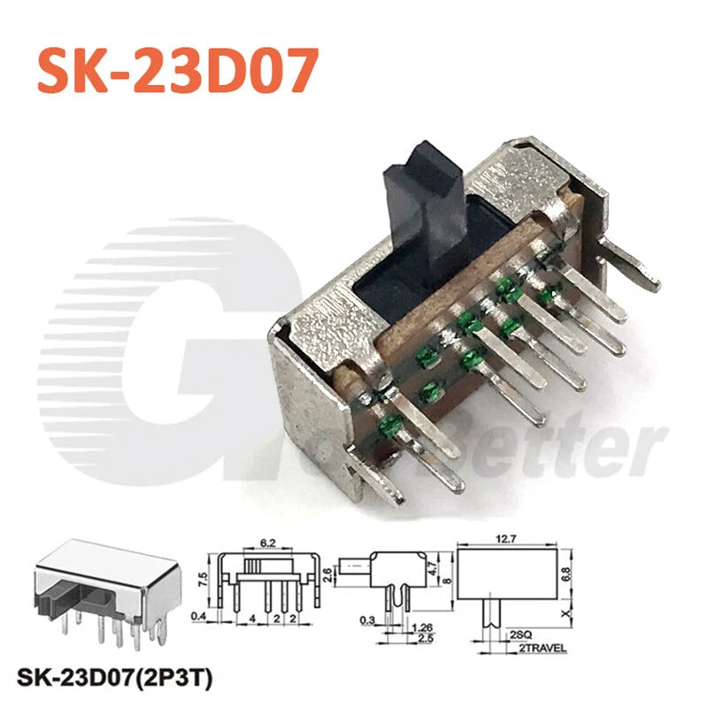 Miniature Slide Switch SPDT 2-Position On-Off Micro Toggle for Model Railway