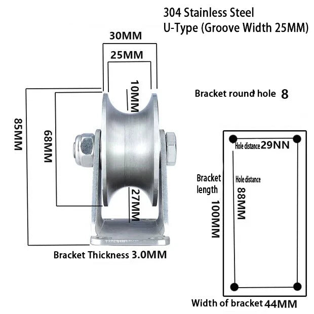 V/U/H Typ Single Wheel Pulley Block Sliding Gate Rollers Heavy Duty Caster Wheel