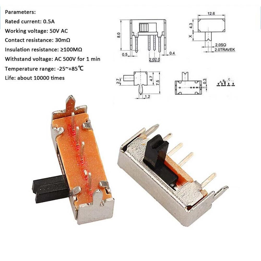 Miniature Slide Toggle Switch — 2/3-Position, Single/Double Row, Vertical & Horizontal, Through-Hole & SMD