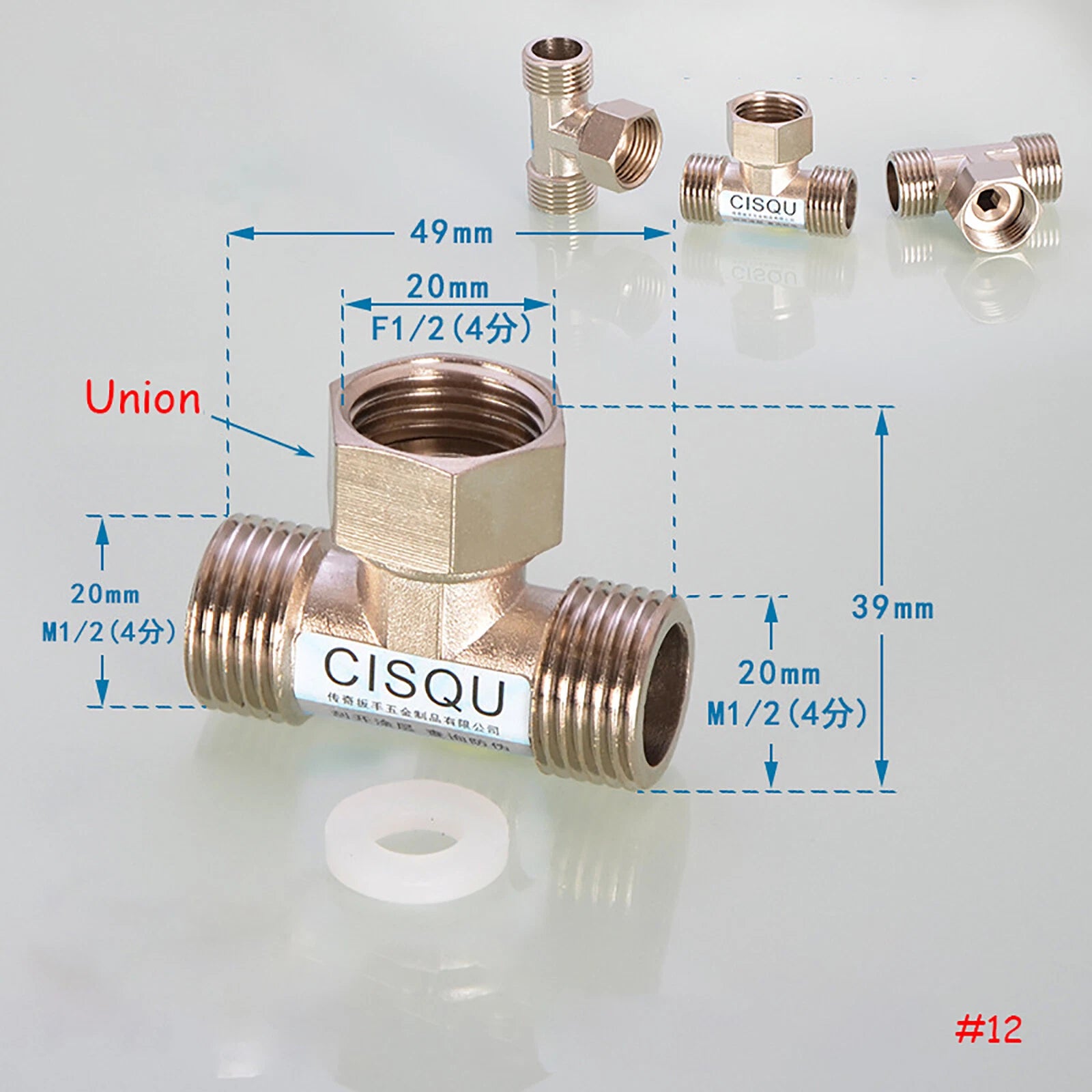 1/2" BSP Brass Pipe Fittings – Elbow, Tee & Union Coupler