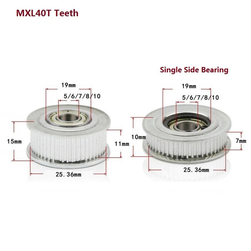 MXL Timing Belt Drive Tensioner Pulley Smooth Tooth/Toothed Idler Width 7/11mm