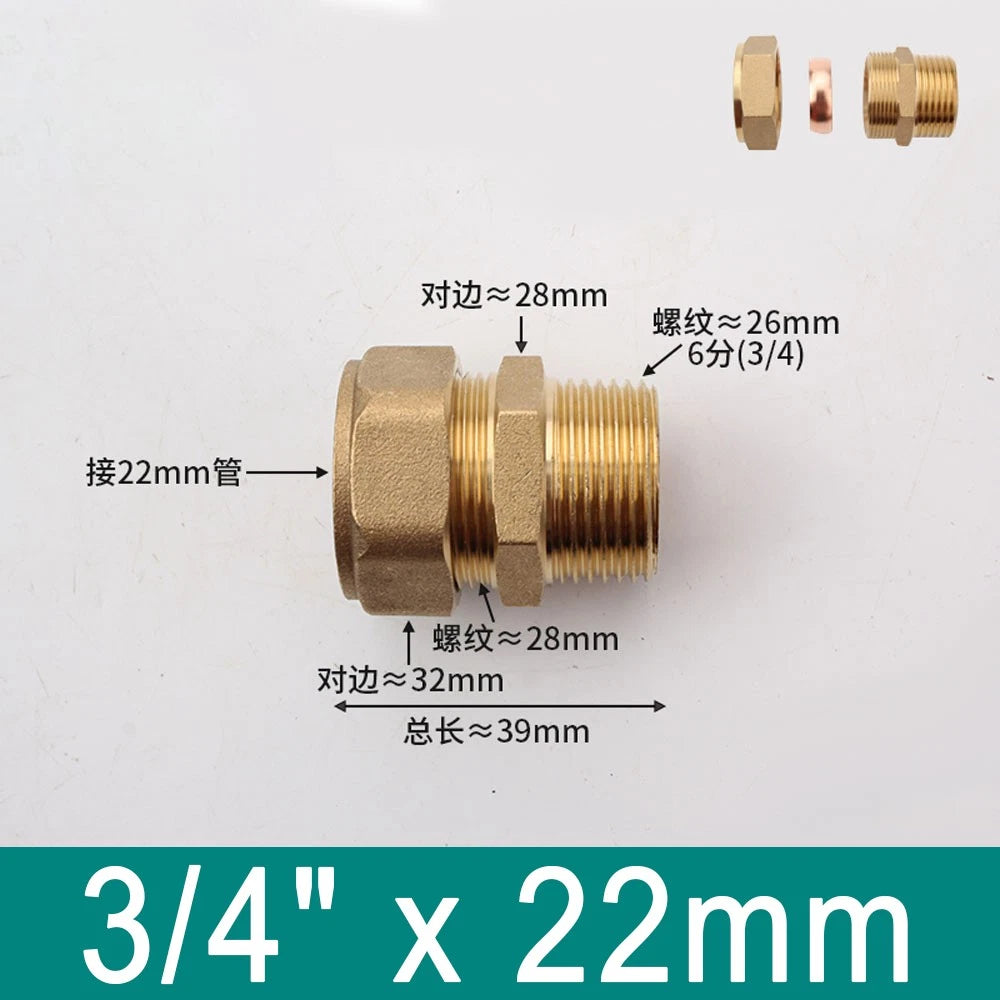 Brass Compression Ferrule Fittings with Male Thread for Copper Tube