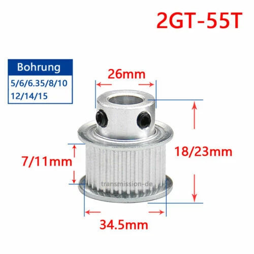 GT2 Timing Belt Pulley 16T - 100T Synchronous Wheel for 6 mm width Drive Belts