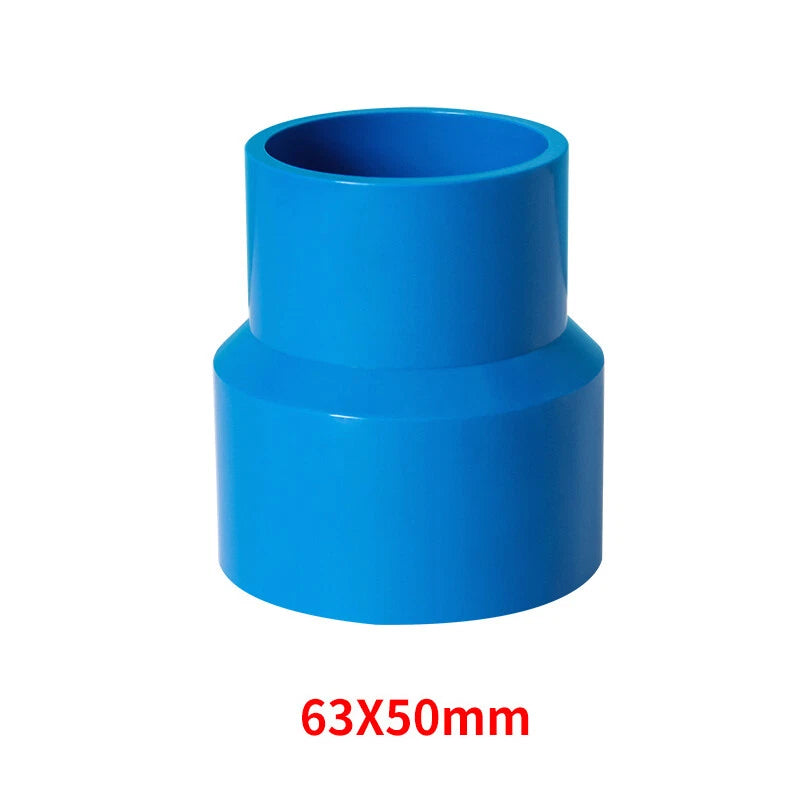 PVC Pipe Reducing Plumbing Concentric Connector 25-90mm Coupling Fittings Blue