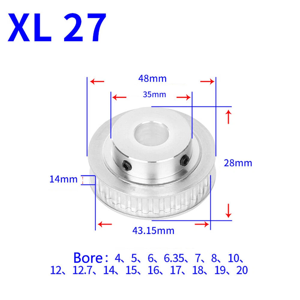 XL 10-40Teeth Timing Belt Pulley Pitch 5.08mm With Step Drive Pulleys Width 14mm