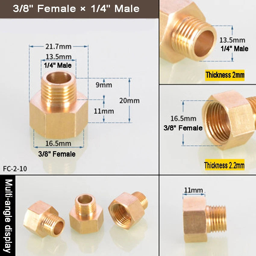 Brass BSP Reducing Bush — Male × Female Straight Pipe Fitting