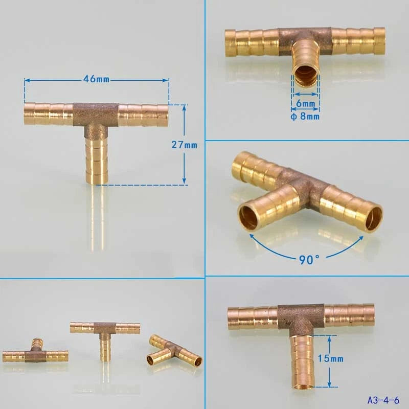 Brass Hose Joiner Fittings — Straight, Y, T & 4-Way Connectors | 6mm–19mm