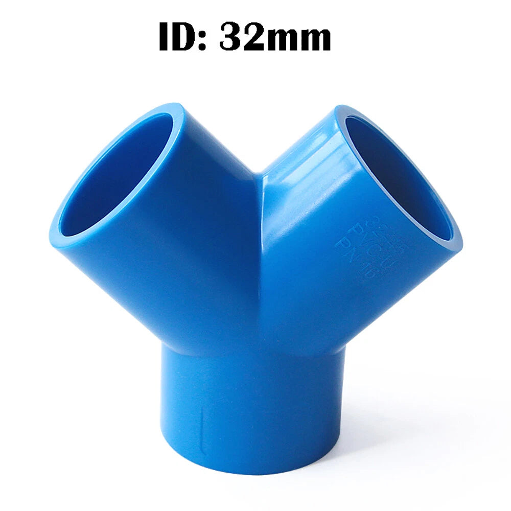 PVC Y-Fitting ID 20~63mm White Blue Grey PVC Y-Type Pipe Fitting Split Fittings