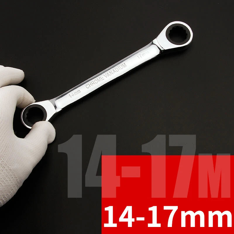 Ratchet Spanner Combination Double-End Metric Wrench Mirror Polished 6mm~24mm