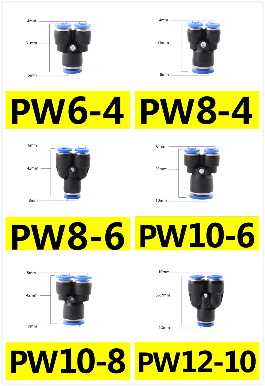 Pneumatic Push-In Fittings | Air & Water Hose Quick-Release Tube Connectors