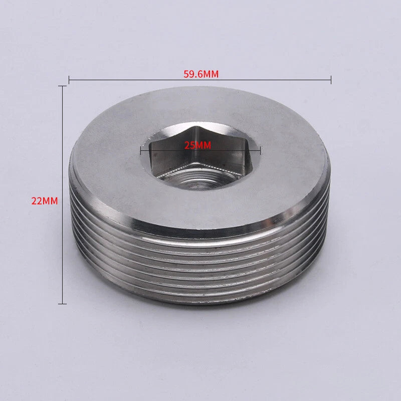 BSP Male Stainless Steel Countersunk End Plug — Internal Hex, 1/4" to 2"