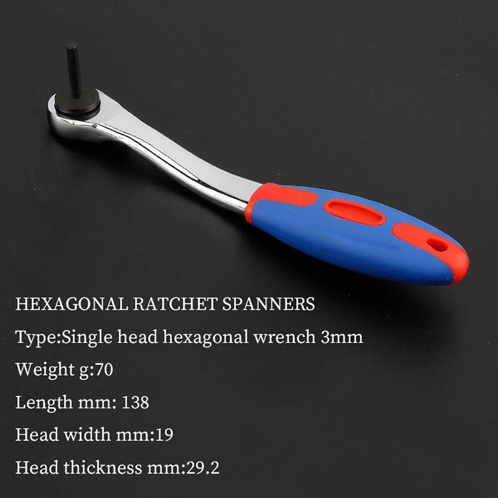 Steel Hex Ratchet Wrench Single Head Headed Hexagonal Ratchets Drive Ratchets