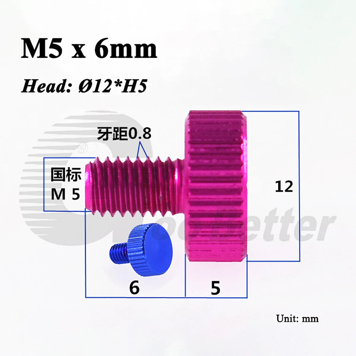 Aluminum Knurled Thumb Screws – M2 to M6 Flat Head Hand Grip Bolts, 10 Colors