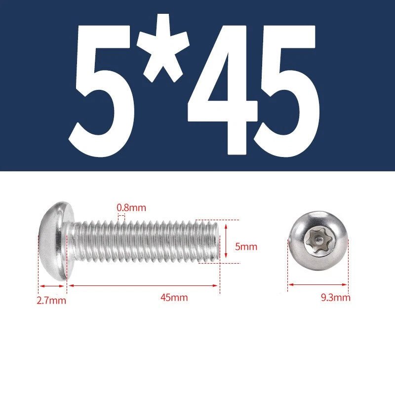 M5 M6 A2 Stainless Pan Head Torx Pin Security Machine Screws | Anti - Vandal Bolts - HomeDIYer