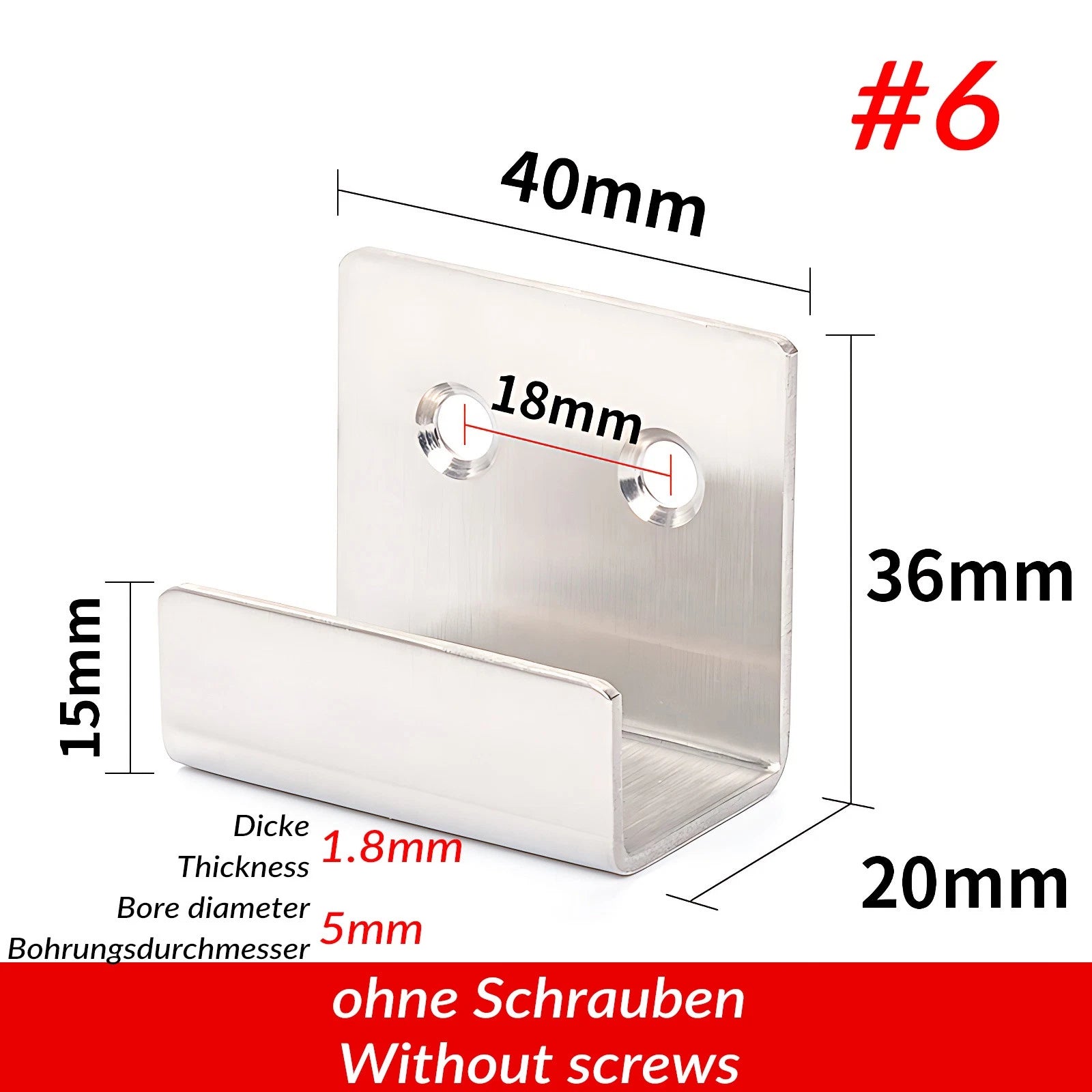U Shaped Brackets Flat Hooks Stainless Hooks Ceramic Tile Display Bracket