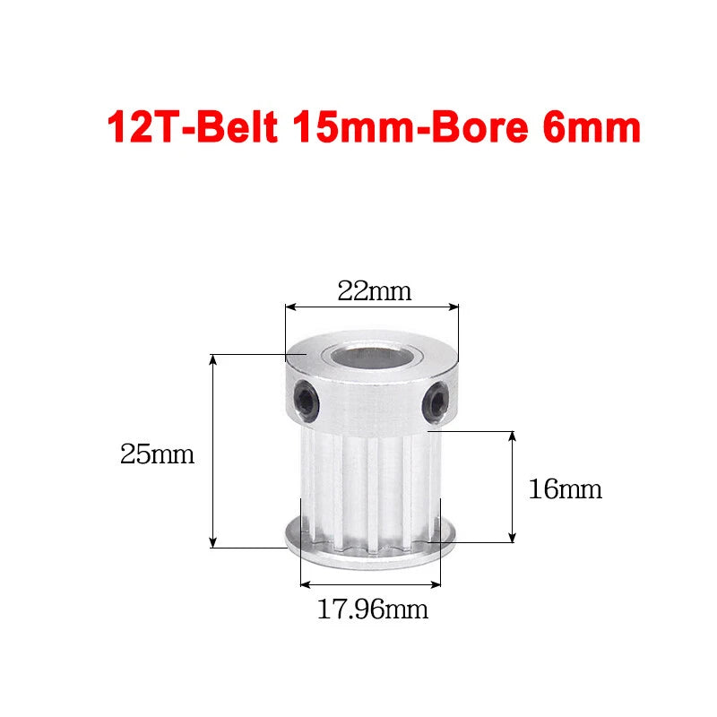 5M Timing Belt Pulley 10T 12T 14T 15T 16T 18T Bore 5mm-12mm for 15mm Width Belt