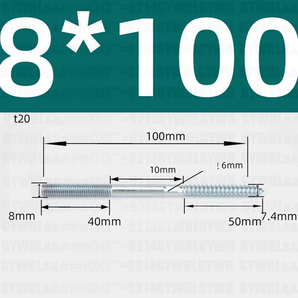 M6 M8 M10 Hanger Bolts – Zinc Plated Steel Torx Drive, Headless Furniture Wood Screws for Sofa Legs & Mounting