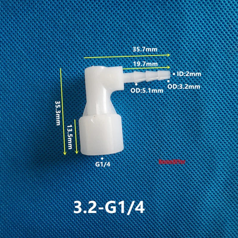 90° Elbow Plastic Female Thread Barbed Connectors Pipe Hose Water Reducer Joiner
