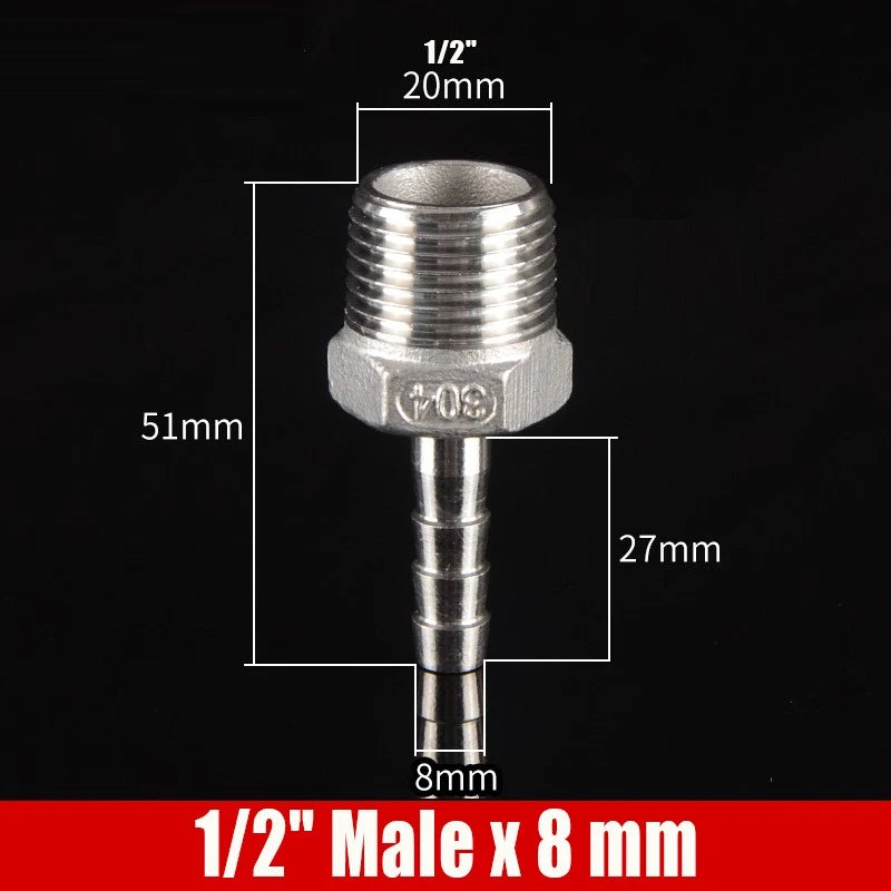 1/4"-4" Inch Female/Male Stainless Hose Connector Fitting For Air Water Fuel Gas