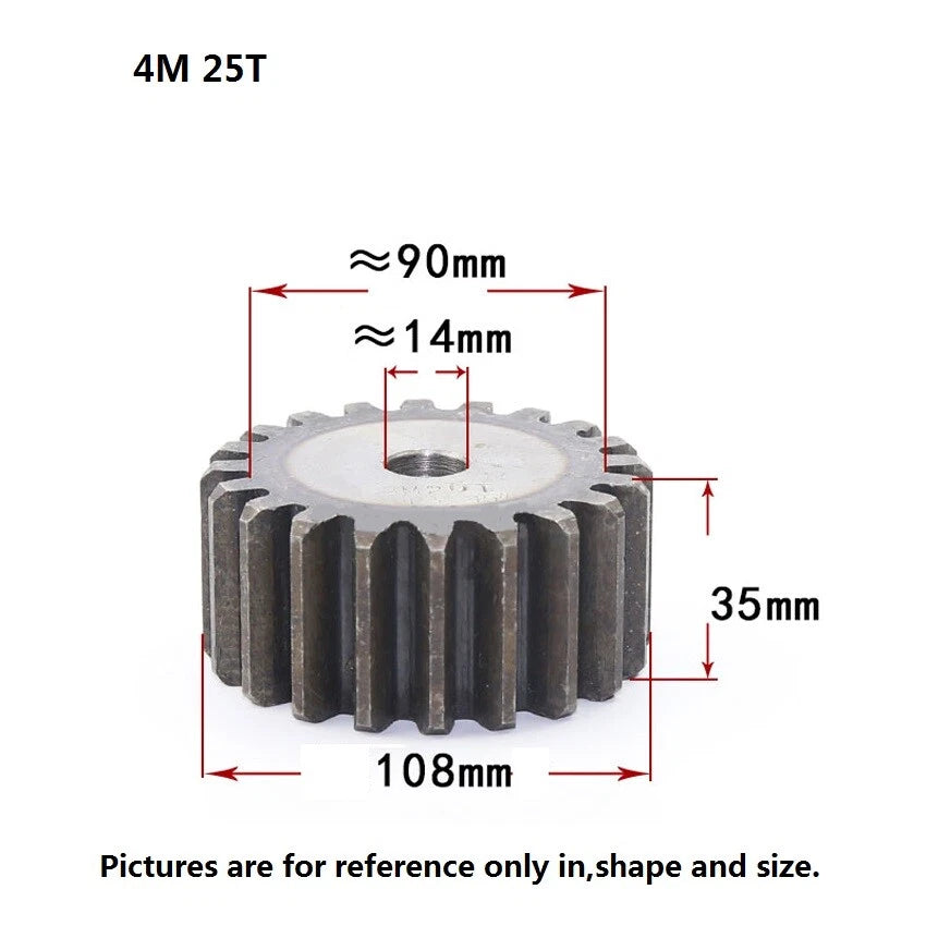 45# Steel 4Mod 10T-80T Spur Gears Thickness 35mm Motor Pinion Transmission Gear