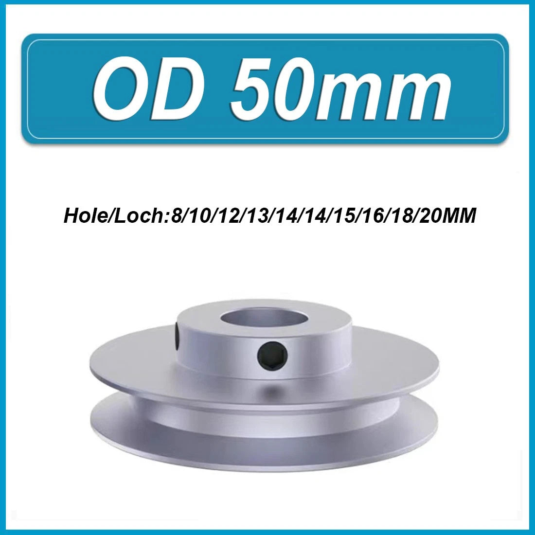 Aluminium Single-slot Belt Pulleys OD 40/50/60/80/100mm for A-type Triangle Belt