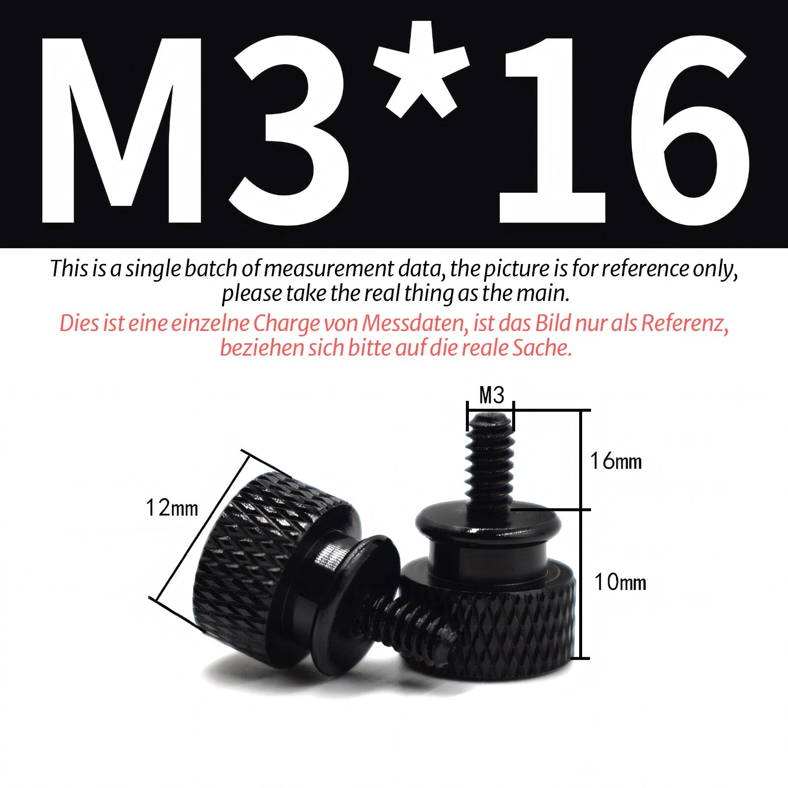 M3 Knurled Thumb Screws – Colorful Aluminum Alloy Hand-Tighten Grip Bolts