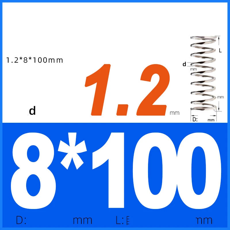 Compression Spring 1.2mm Wire Dia 8mm - 13mm OD Small Pressure Springs
