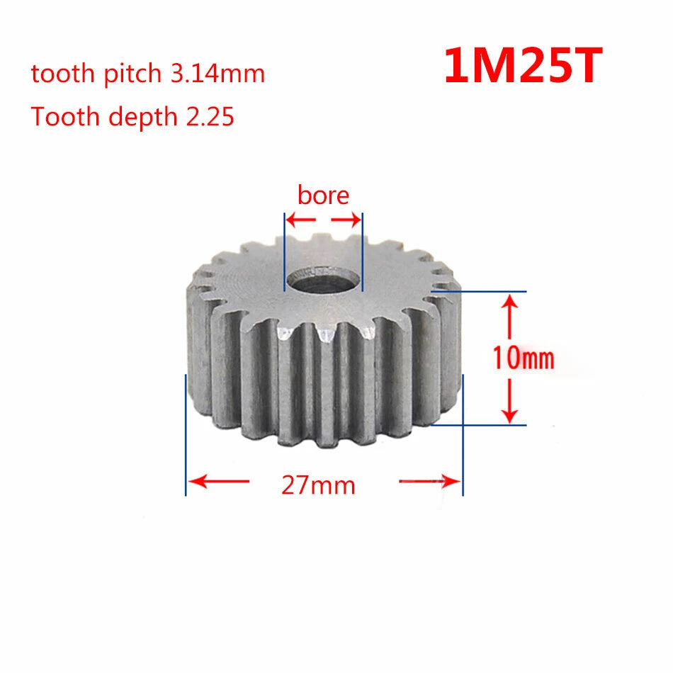 1 Mod Spur Gear 10T - 150T Tooth pitch 3.14mm 45# Steel Metal Gear for Motor