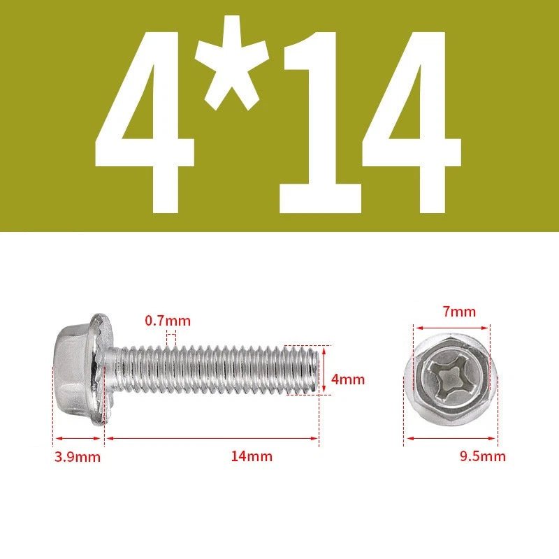 Phillips Hex Flange Screws 304 Stainless Steel M3–M8 | Dentate & Flat Flange - HomeDIYer