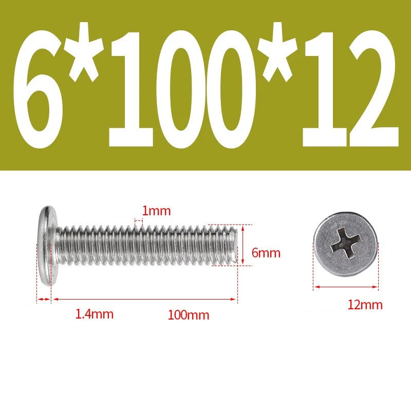 M1–M8 Ultra Thin Flat Head Phillips Machine Screws – A2 Stainless Steel, Fully Threaded
