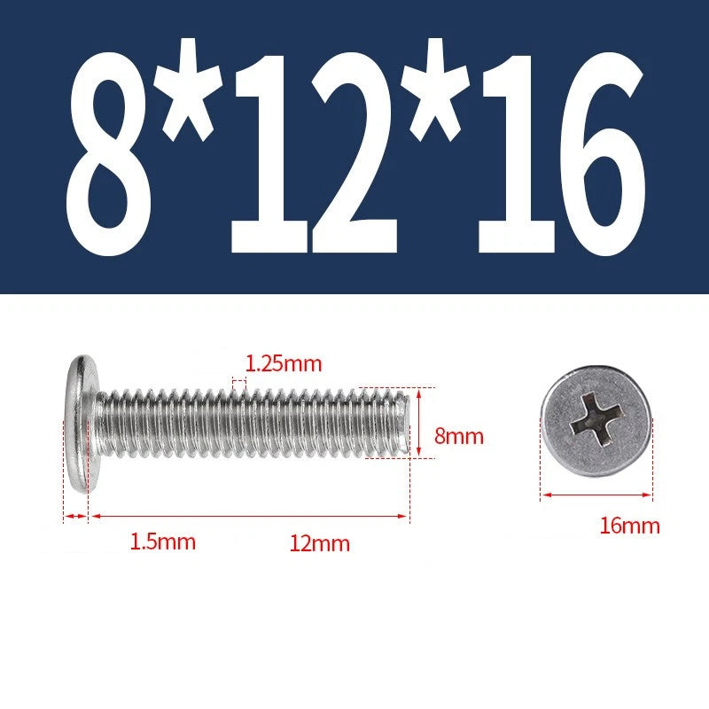 M1–M8 Ultra Thin Flat Head Phillips Machine Screws – A2 Stainless Steel, Fully Threaded