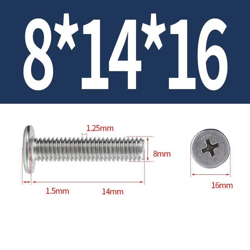 M1–M8 Ultra Thin Flat Head Phillips Machine Screws – A2 Stainless Steel, Fully Threaded