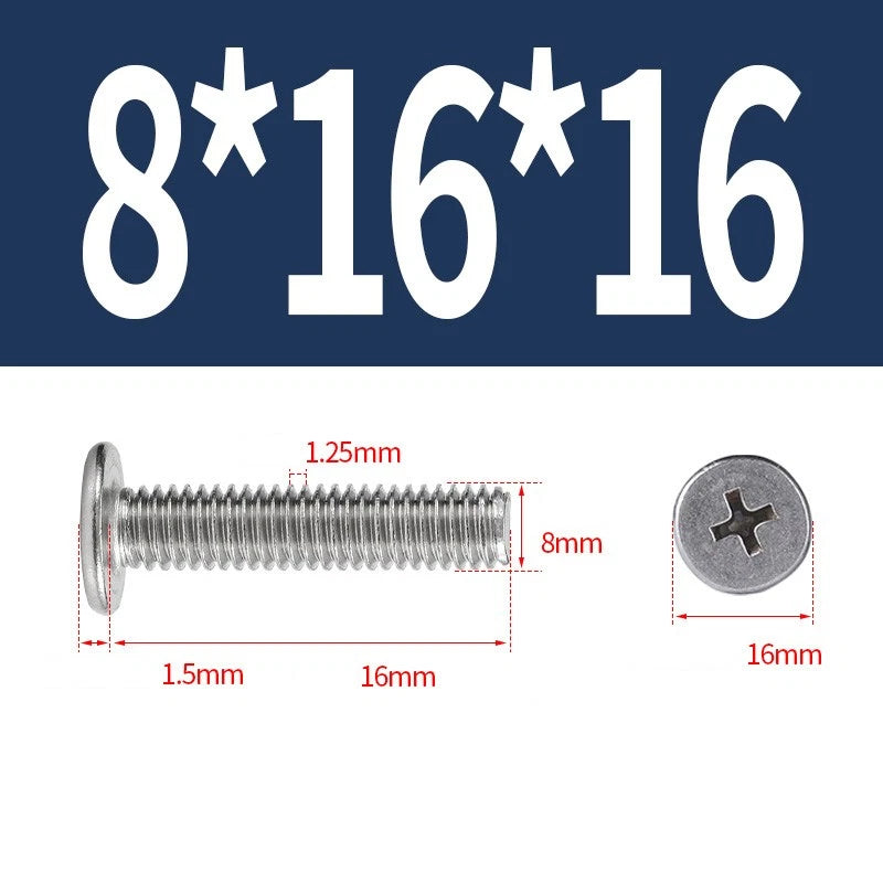 M1–M8 Ultra Thin Flat Head Phillips Machine Screws – A2 Stainless Steel, Fully Threaded