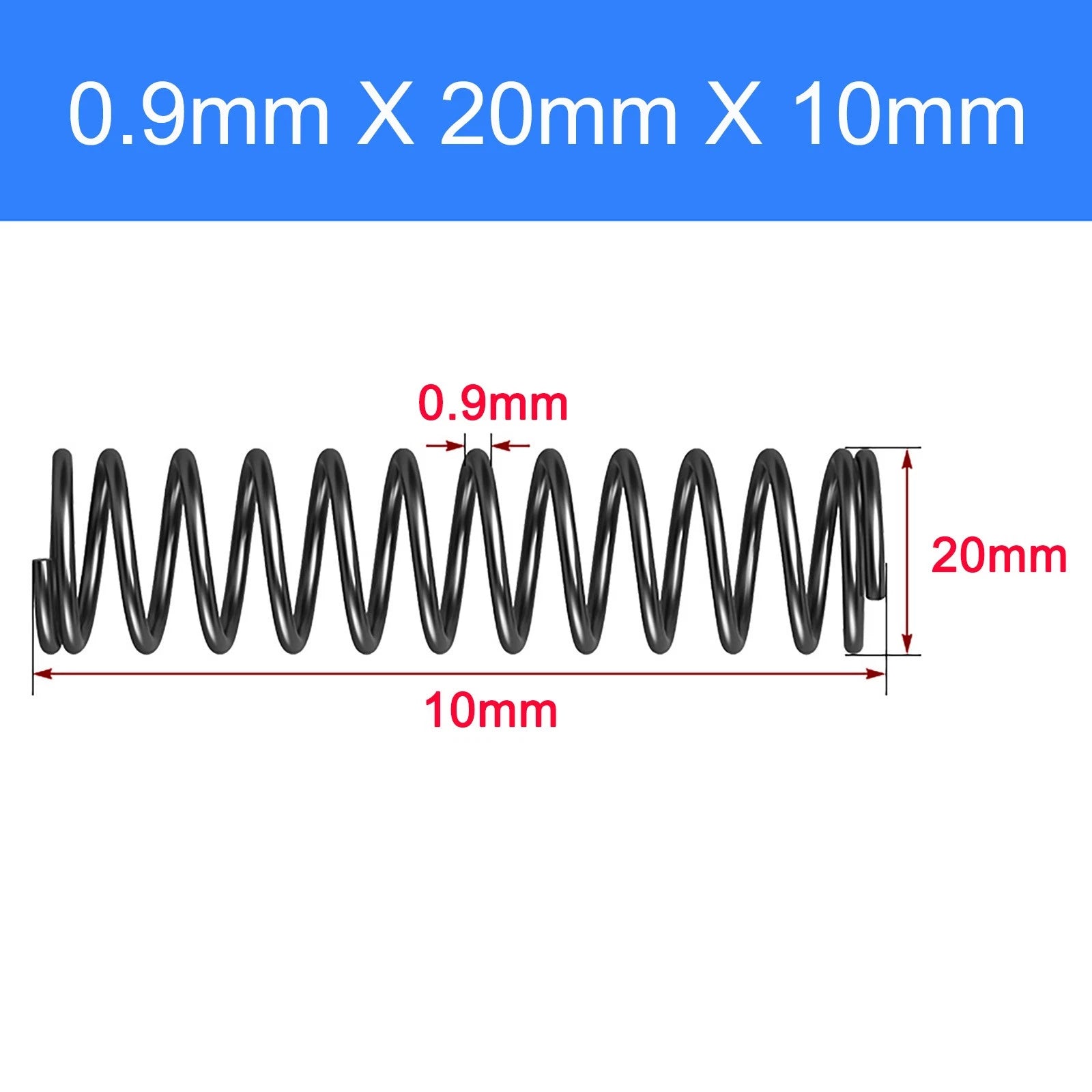 Compression Spring Spring Steel Pressure Coil 0.9mm Wire OD 5-20mm 10-100mm Shop