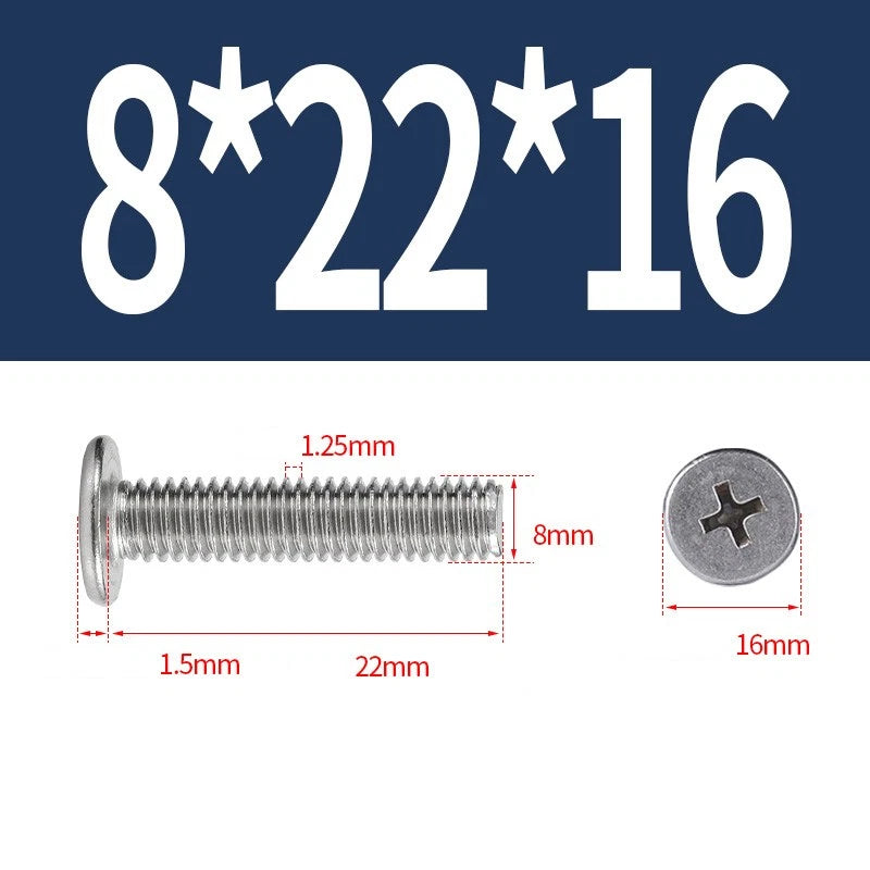 M1–M8 Ultra Thin Flat Head Phillips Machine Screws – A2 Stainless Steel, Fully Threaded