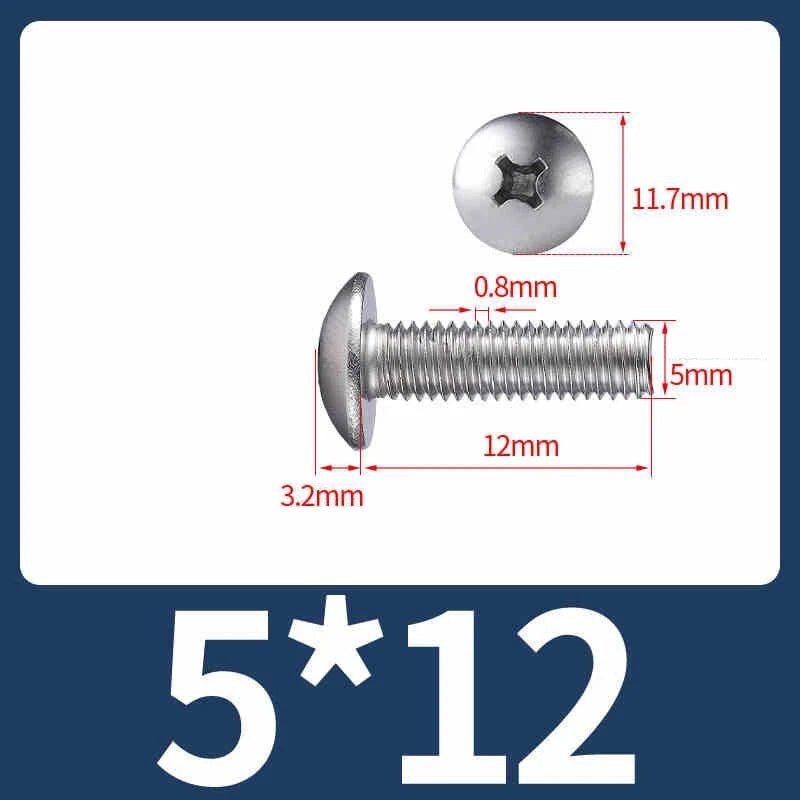 M2–M8 Stainless Steel Phillips Truss Head Machine Screws | 201 / 304 / 316 - HomeDIYer