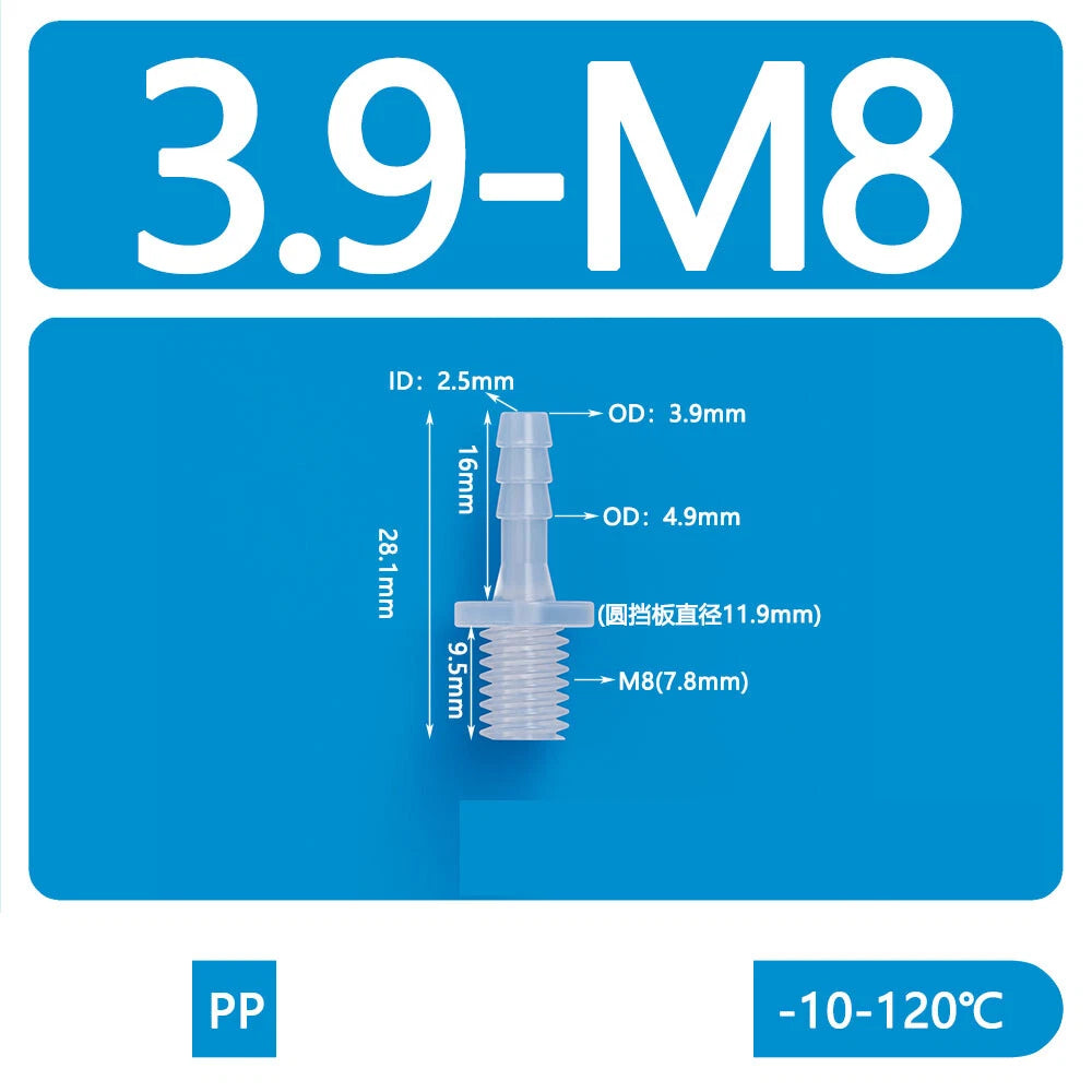 BSP Metric External Thread Straight Barb Connector – Plastic Hose Pipe Fitting