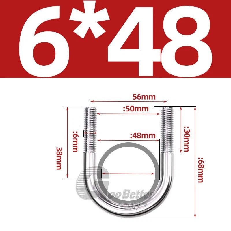 Square U - Bolts Stainless Steel — M6 to M24 | 304 A2 & 316 A4 Marine Grade - HomeDIYer