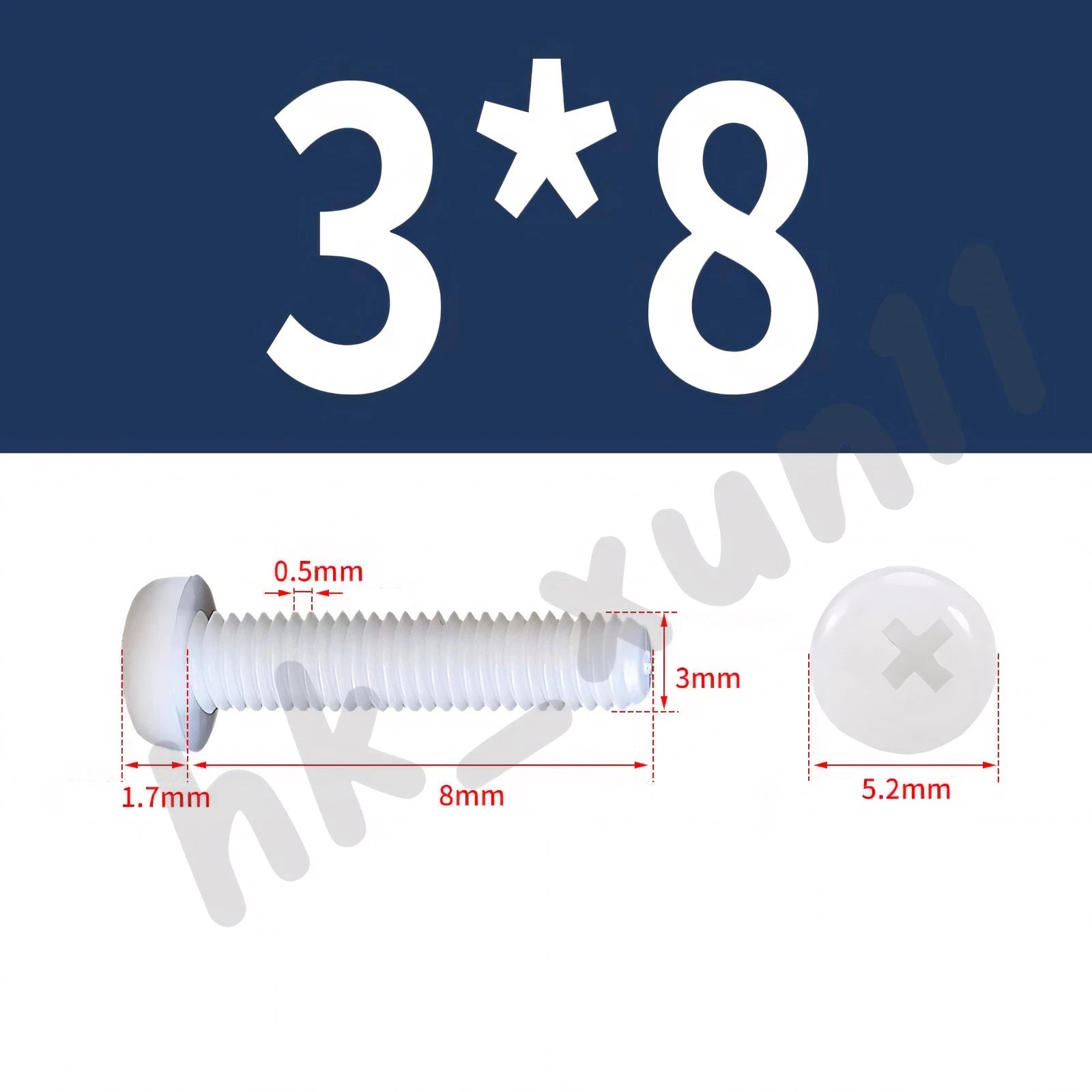 White/Black Nylon Phillips Machine Screws – M2 to M6, Plastic Round Pan Head Bolts