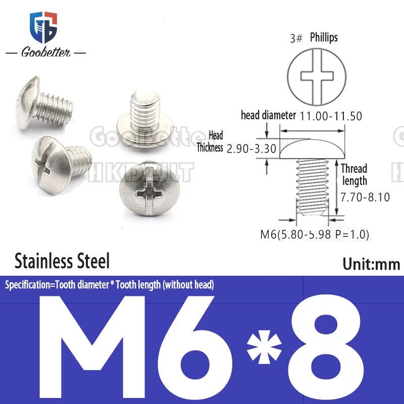 Phillips Flat Head Machine Screws M2.3 to M6 — Carbon Steel, Stainless & Brass, 7 Finishes - HomeDIYer