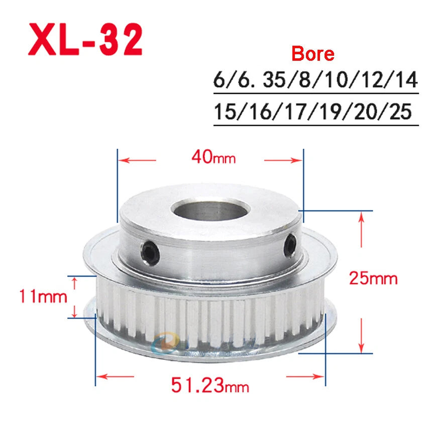 XL10T-35T Timing Belt Pulley Pitch 5.08mm With Step Drive Pulleys Width 11/16mm